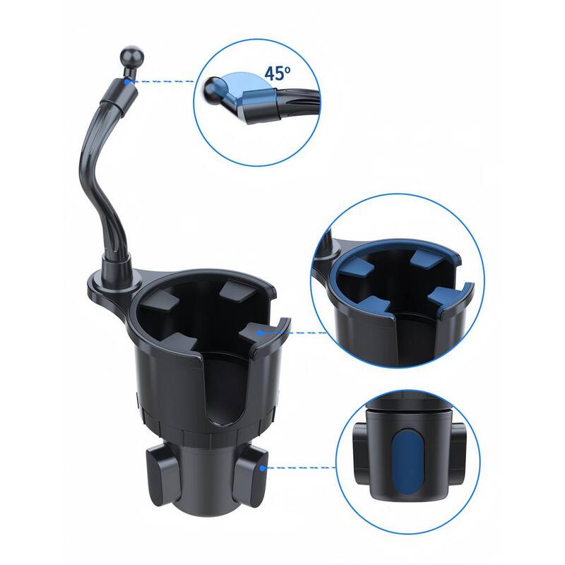 Lukyamzn 2-in-1 Car Cup Phone Holder Automotive Drink Holder with 360° Rotating Gooseneck Phone Mount Fit for Most Phones & Cups - SA2127B003