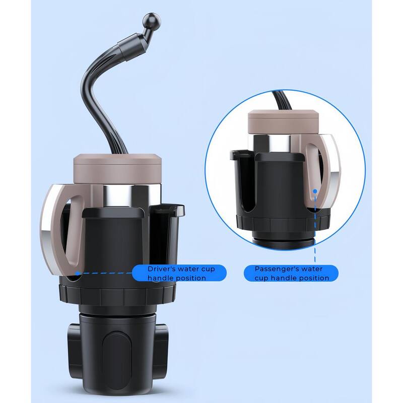Lukyamzn 2-in-1 Car Cup Phone Holder Automotive Drink Holder with 360° Rotating Gooseneck Phone Mount Fit for Most Phones & Cups - SA2127B003