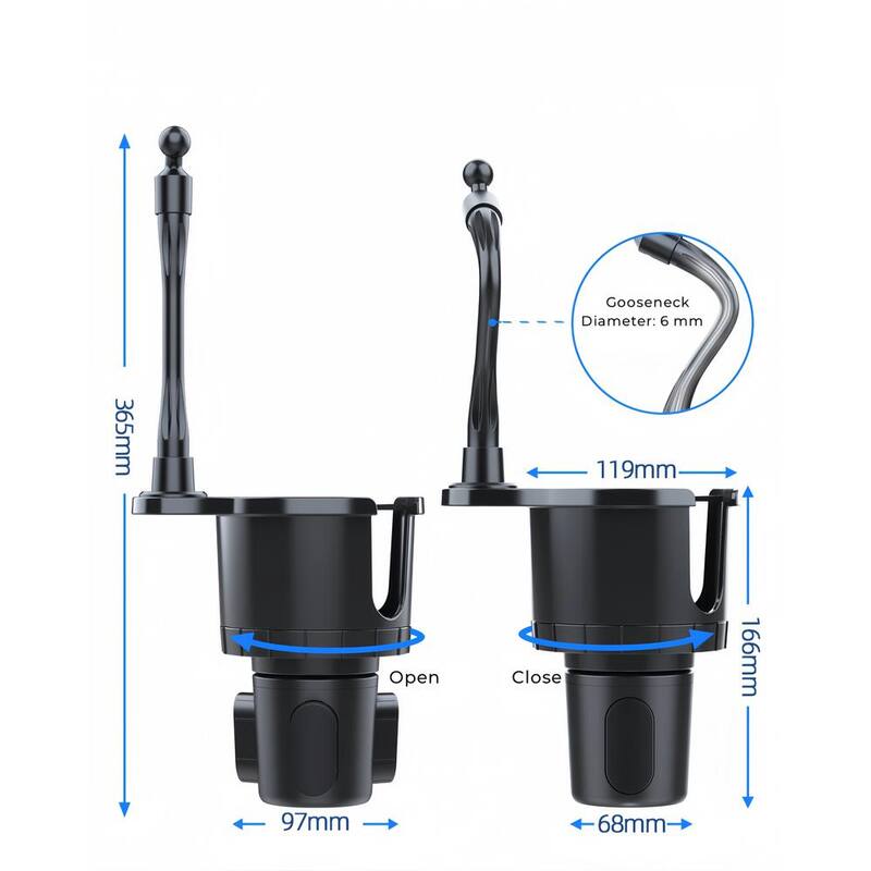 Lukyamzn 2-in-1 Car Cup Phone Holder Automotive Drink Holder with 360° Rotating Gooseneck Phone Mount Fit for Most Phones & Cups - SA2127B003