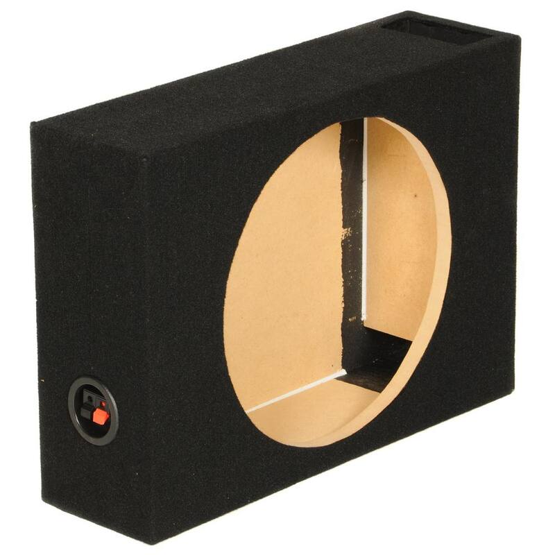Q POWER Single 10 in. Vented Shallow Subwoofer Sub Box Enclosure - SHALLOW110-VENTED