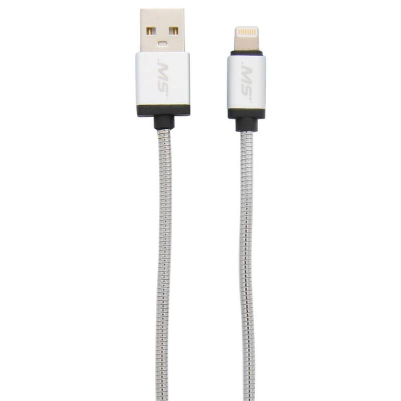 Mobile Spec 3 ft. Lightning to USB Charge and Sync Metal Cable, Silver to USB Charge and Syn - MBS06277