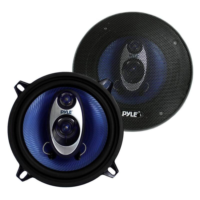 PYLE 5.25 in. 200-Watt 3-Way Car Audio Triaxial Speakers Stereo Blue (Pair) - PL53BL