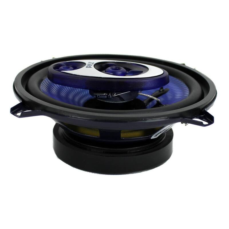 PYLE 5.25 in. 200-Watt 3-Way Car Audio Triaxial Speakers Stereo Blue (Pair) - PL53BL