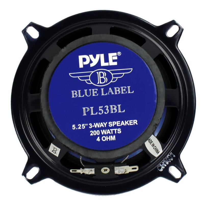 PYLE 5.25 in. 200-Watt 3-Way Car Audio Triaxial Speakers Stereo Blue (Pair) - PL53BL