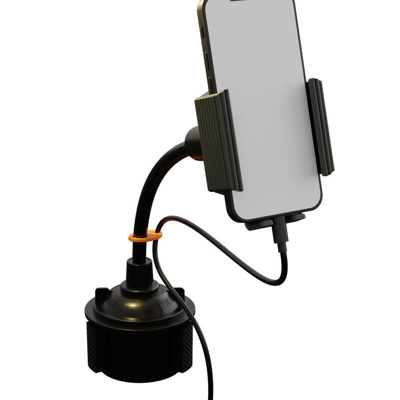 Armor All Cupholder Phone Charging Bundle, Adjustable Gooseneck and Car Charger 3.1 Amp - ECOM-1003-ORG