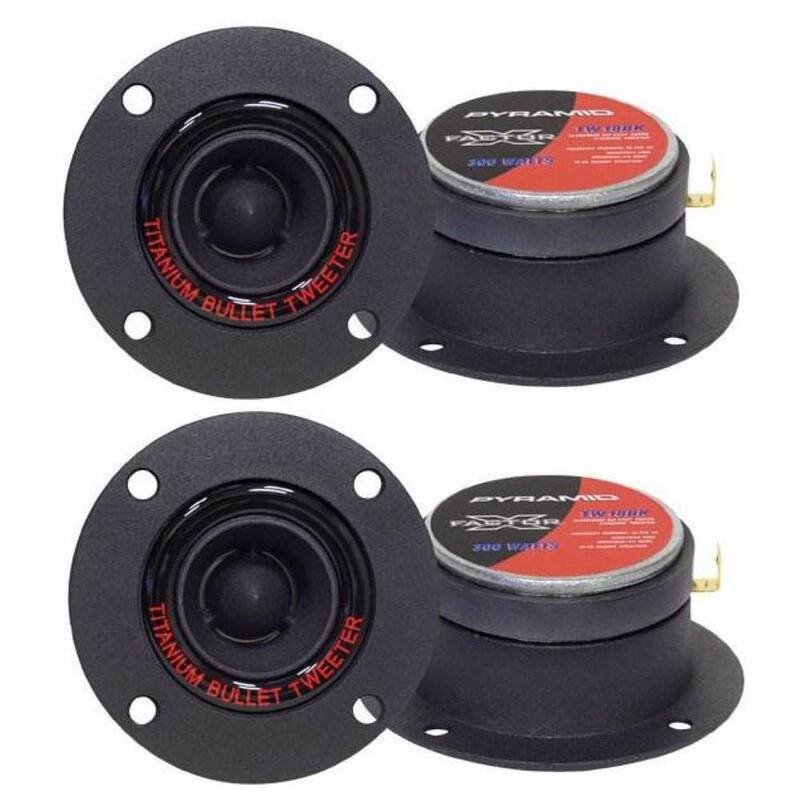 Unbranded Pyramid Pro 3.25 in. 600-Watt Car Titanium Super Car/Home DJ Horns/Tweeters (4) - 2 x TW18BK