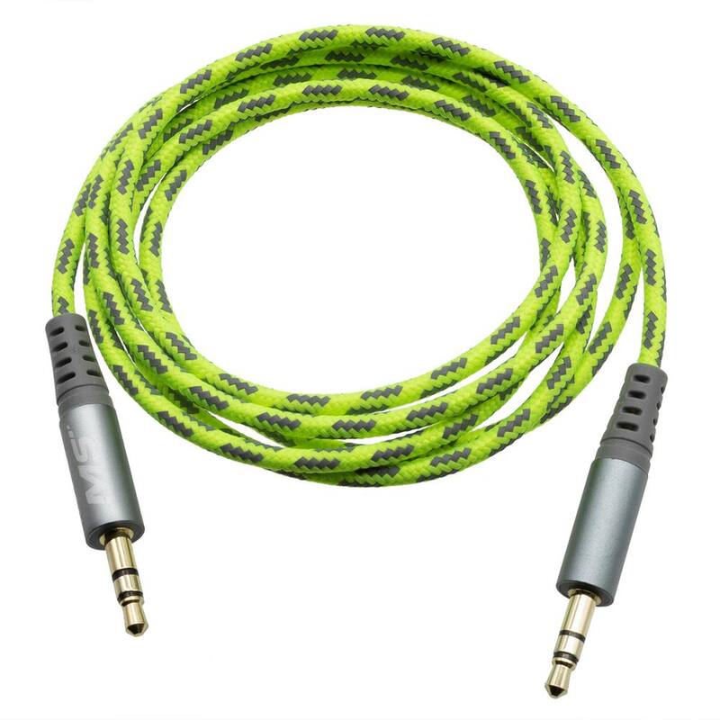 MobileSpec Hi-Vis 4 ft. Aux Cable, Yellow - MBSHV0402