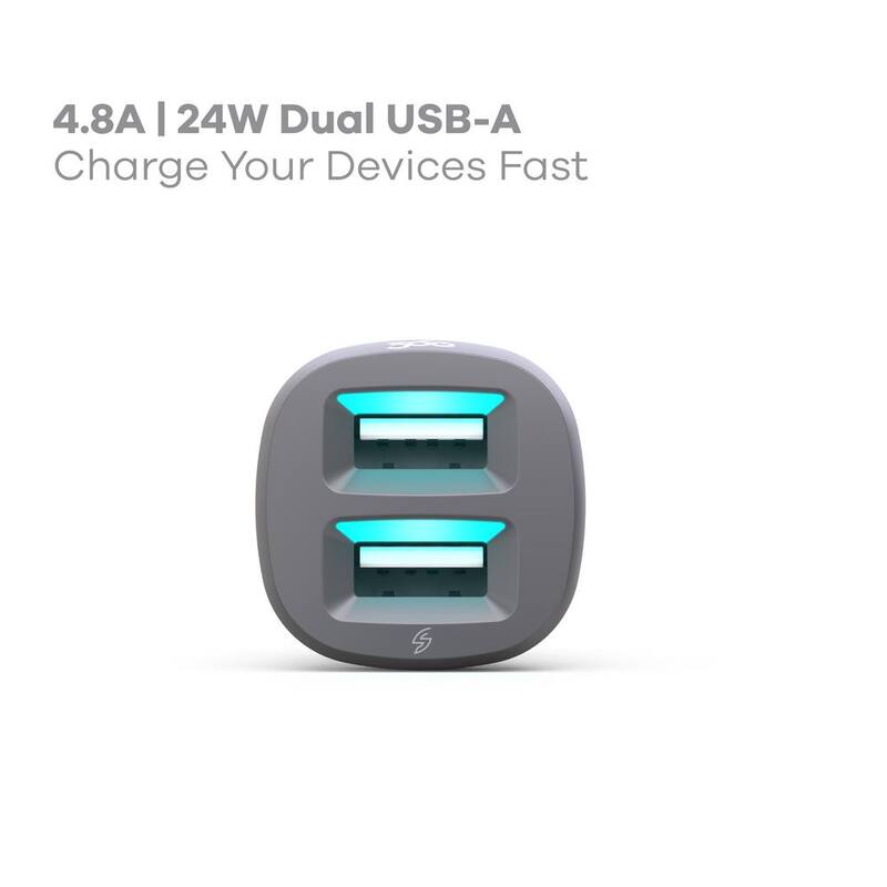360 Electrical Vivid Drive 4.8 2-Port USB Car Charger w/4.8A - 360536-5CA8ES