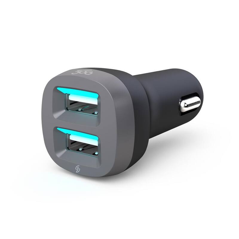 360 Electrical Vivid Drive 4.8 2-Port USB Car Charger w/4.8A - 360536-5CA8ES