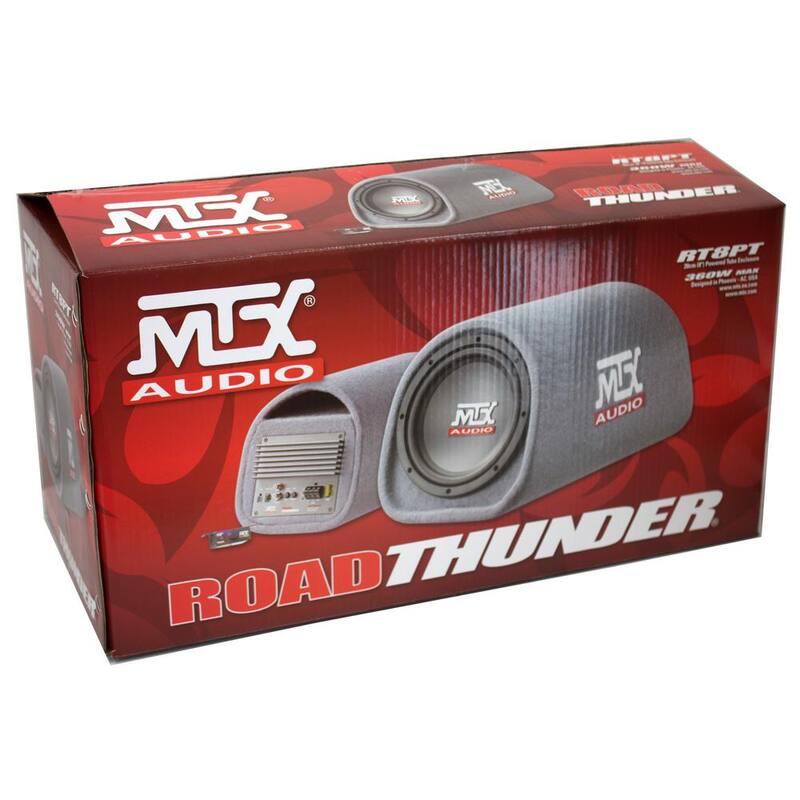 MTX AUDIO MTX AUDIO RT8PT 8 in. 240-Watt Car Loaded Subwoofer Enclosure Amplified Tube Box Vented - RT8PT