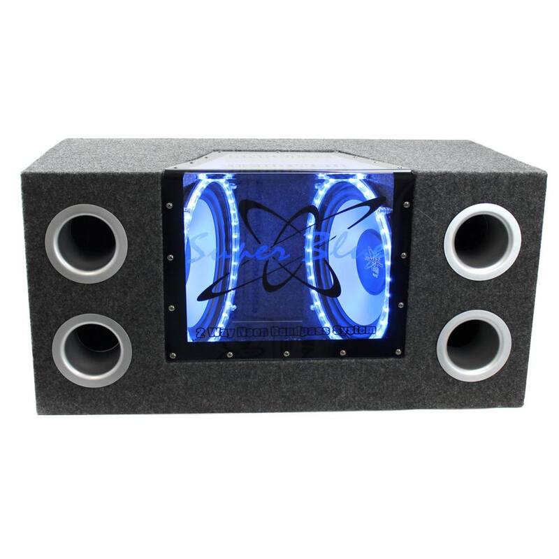 Unbranded 10 in. 1000-Watt Dual Car Audio Subwoofers withBandpass Box and Neon - BNPS102