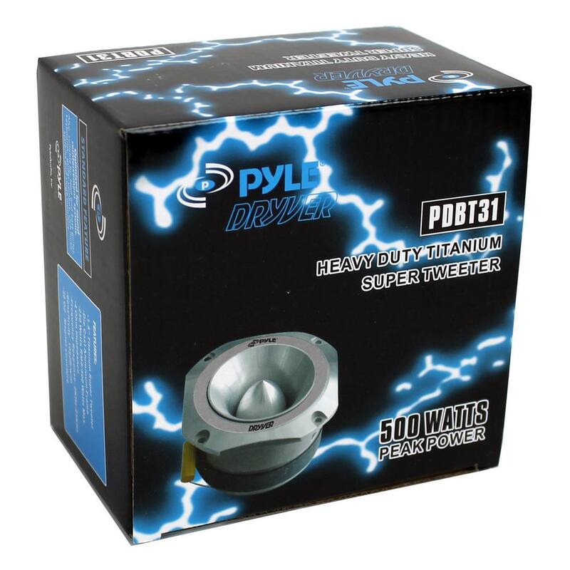 Pyle 1.5 in. 1000-Watt 4-Ohm Heavy-Duty Titanium Super Car Audio Tweeters, Pair - 2 x PDBT31