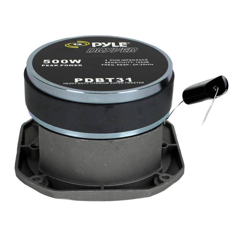 Pyle 1.5 in. 1000-Watt 4-Ohm Heavy-Duty Titanium Super Car Audio Tweeters, Pair - 2 x PDBT31