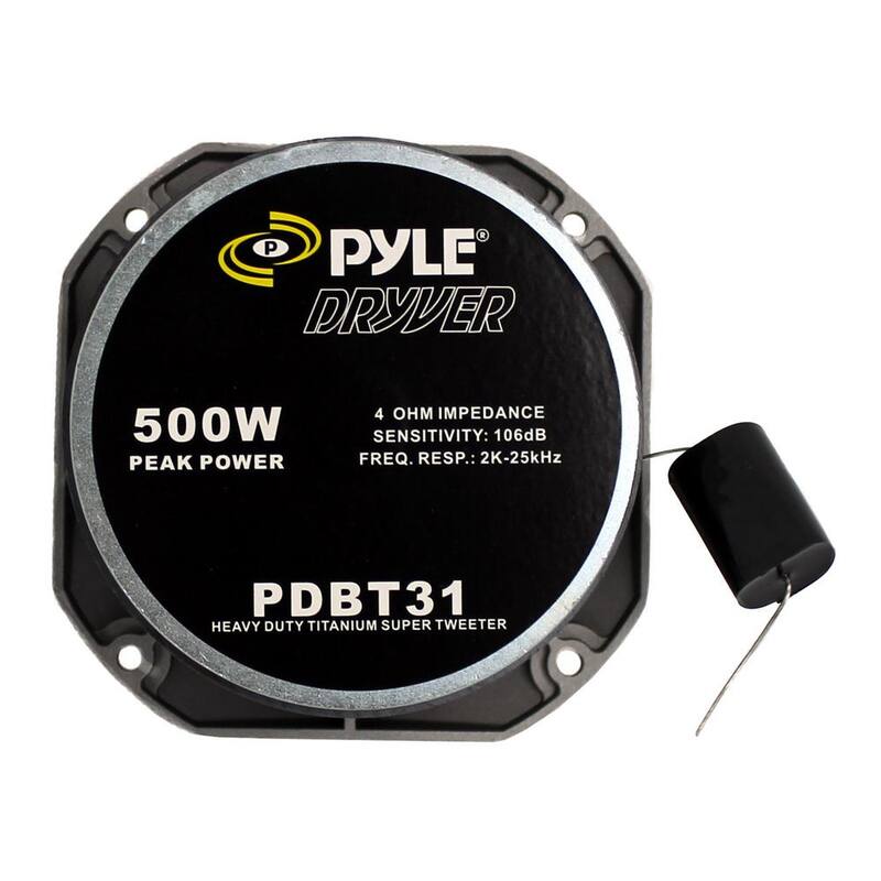 Pyle 1.5 in. 1000-Watt 4-Ohm Heavy-Duty Titanium Super Car Audio Tweeters, Pair - 2 x PDBT31