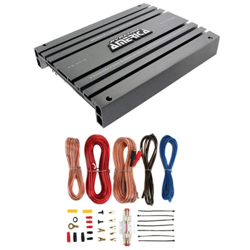 Unbranded PB918 2000-Watt 2 Channel Car Audio Amplifier Power Bridgeable+8 Ga Amp Kit - PB918 + AKS8