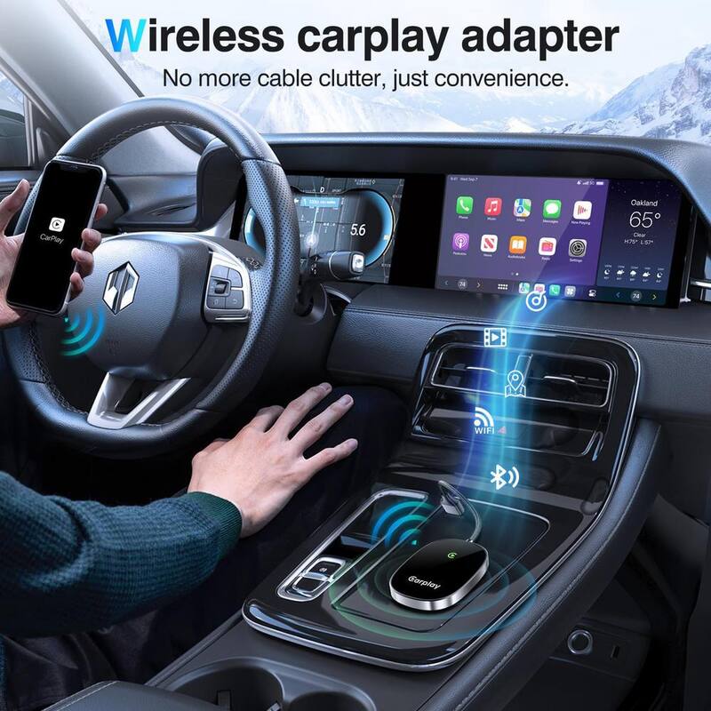 Etokfoks Wireless CarPlay Adapter 2024 Upgraded Plug and Play Car Play Wireless Adapter Compatible with iPhone, Black Finish - MLSA04-3LT192