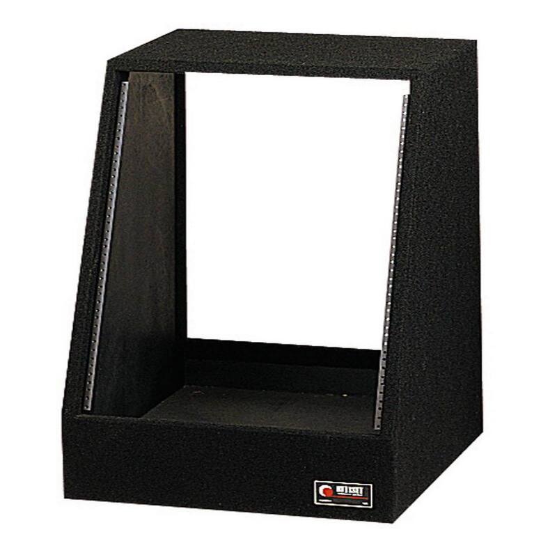 ODYSSEY 12 Spaces 12U Angled Face Open Back Carpeted Studio Rack, Black : CRS12 - ODY-CRS12