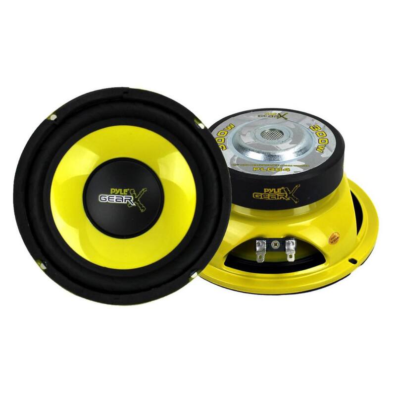 Pyle 6.5 in. 300-Watt Car Mid Bass/Midrange Subwoofers Sub Power 2-Speakers - 2 x PLG64