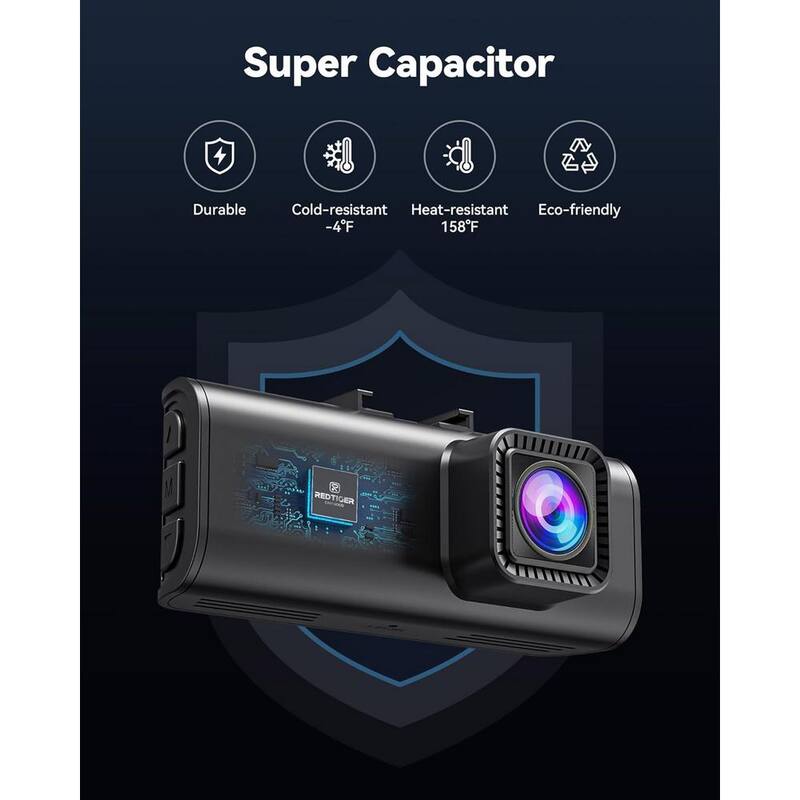 Ahfiwaso Dash Cam Front Rear, 4K/2.5K Full HD Dash Camera for Cars, Included 32GB Card, Built-in Wi-Fi GPS, 3.16 in. IPS Screen - 27CSA04-2038