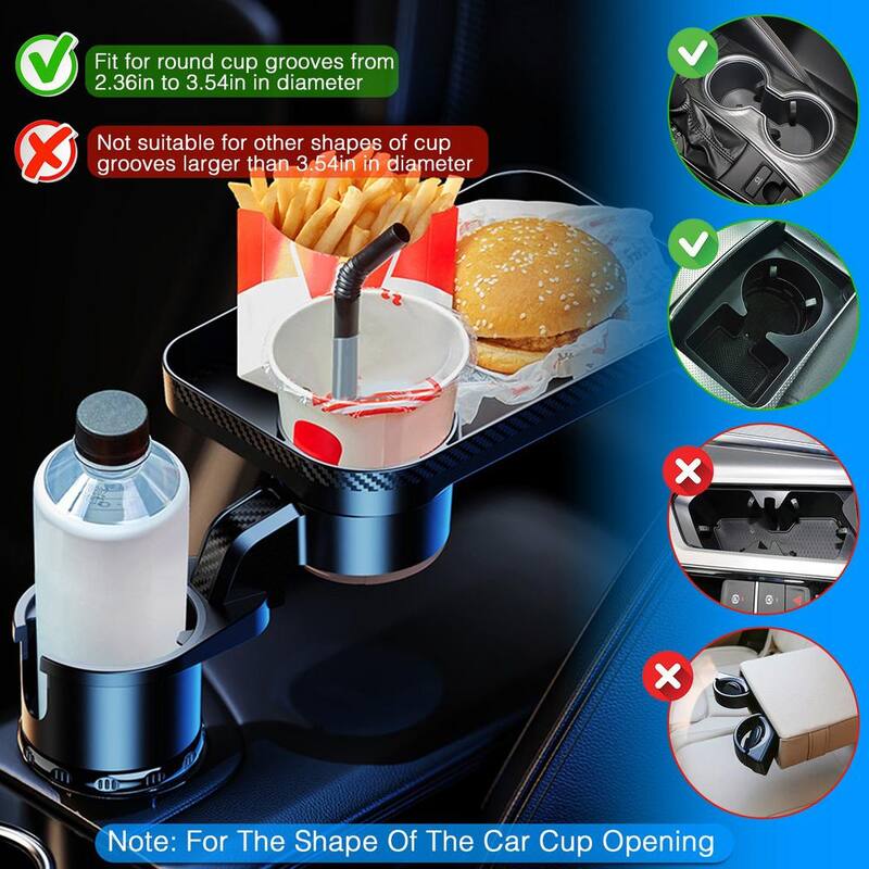 Etokfoks Cup Holder Tray 360° Rotating Car Bottle Holder Expander Adapter for Car - MLSA21-1LT061