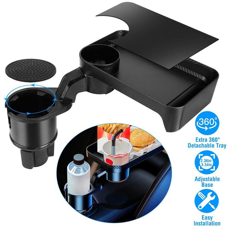 Etokfoks Cup Holder Tray 360° Rotating Car Bottle Holder Expander Adapter for Car - MLSA21-1LT061