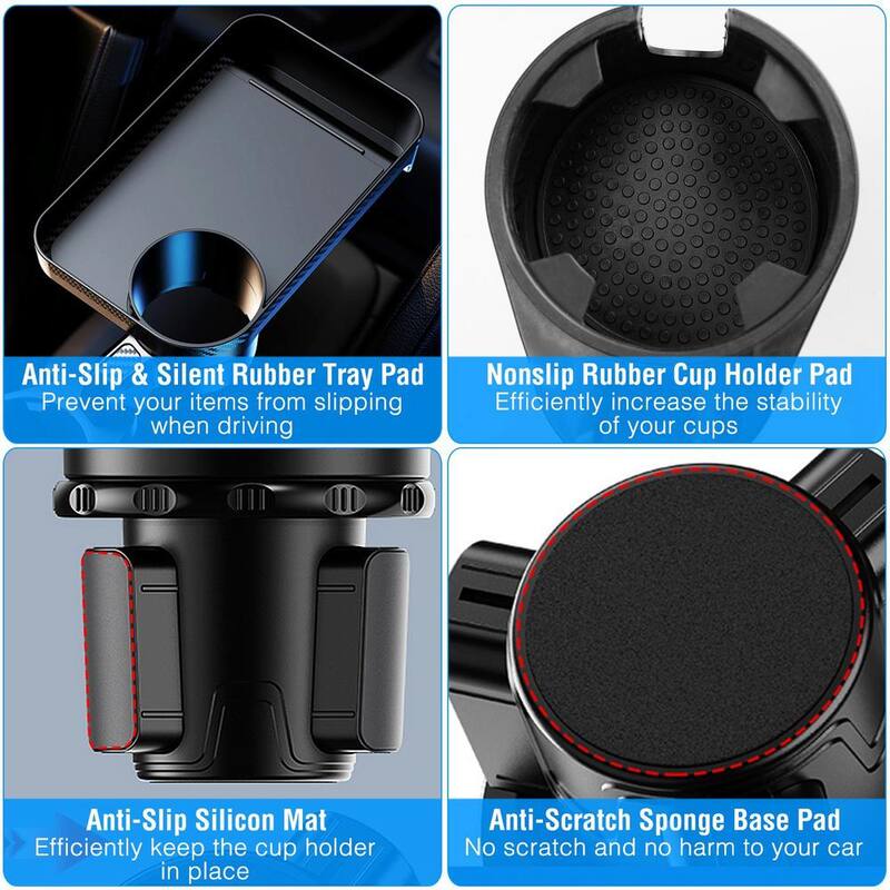 Etokfoks Cup Holder Tray 360° Rotating Car Bottle Holder Expander Adapter for Car - MLSA21-1LT061