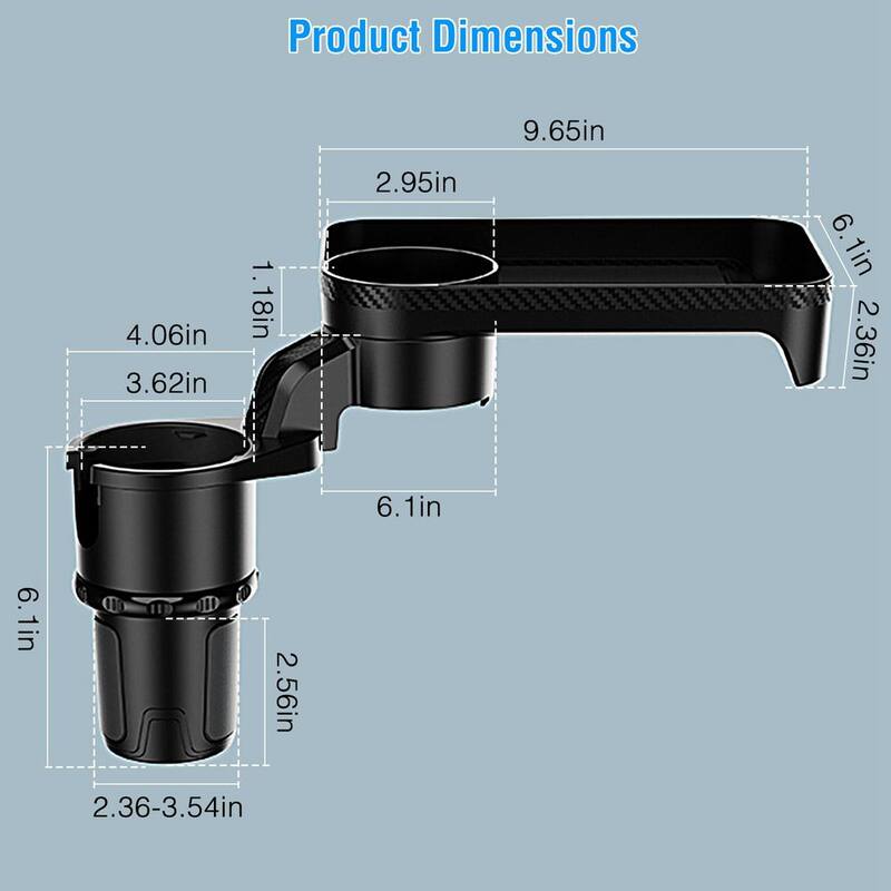 Etokfoks Cup Holder Tray 360° Rotating Car Bottle Holder Expander Adapter for Car - MLSA21-1LT061