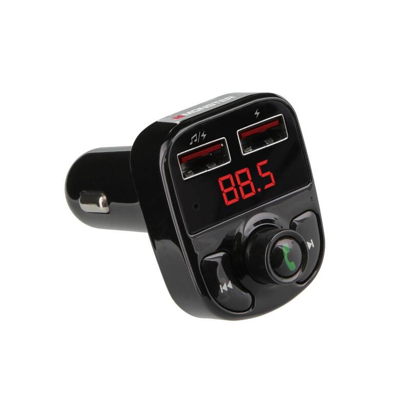 Monster Bluetooth FM Transmitter with 3.1 Amp USB Charging Ports, USB/USB-A - MHF9-1009-BLK