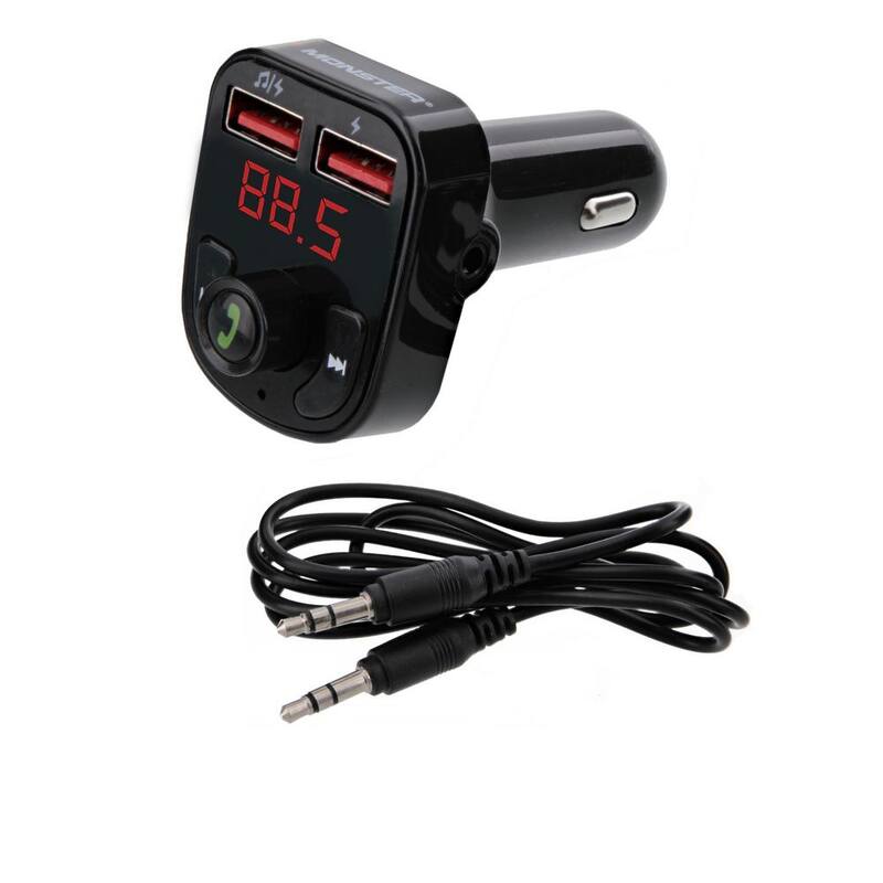 Monster Bluetooth FM Transmitter with 3.1 Amp USB Charging Ports, USB/USB-A - MHF9-1009-BLK