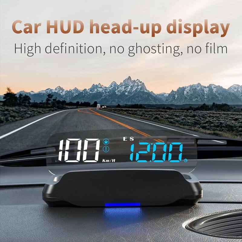 Etokfoks Heads Up Display Digital GPS Speedometer w/MPH Digital Speed/Time/Compass/Date/Altitude/Fatigued Alert/Overspeed Alert - MLSA04-3LT224