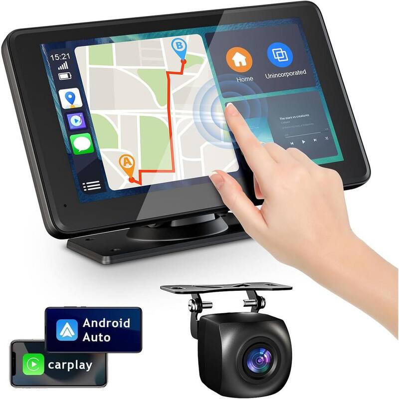 Etokfoks Portable Wireless Touchscreen Car Stereo Bluetooth 5.3-Voice Control 7 in. Apple Carplay Android Car Audio HD Screen - MLSA04-3LT218
