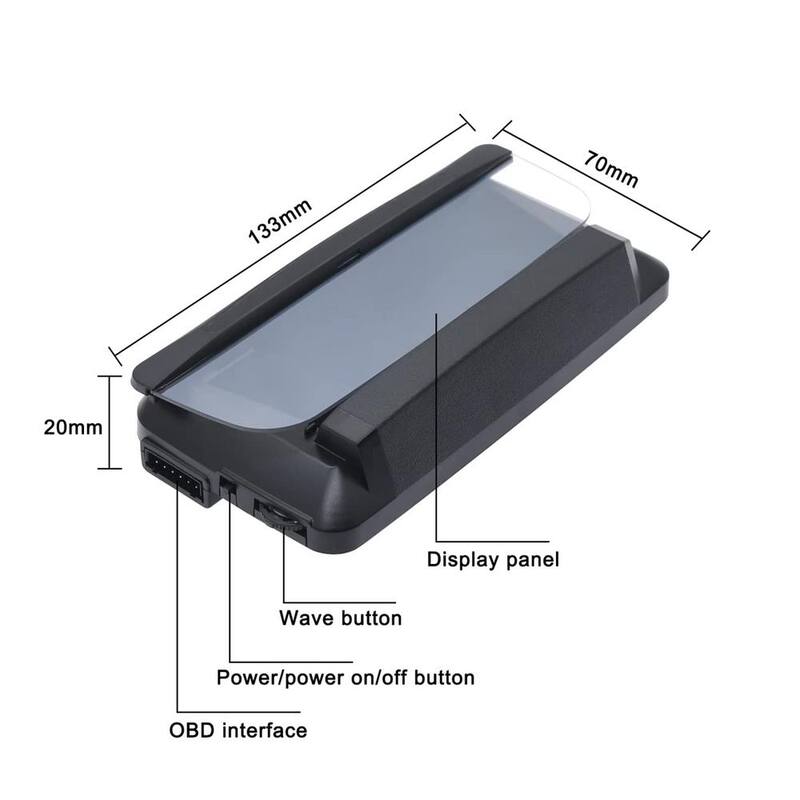 Etokfoks Car Hud Head Up Display Speedometer Odometer OBD2 HD 3D Reflection Multi-Function Display Overspeed Alarm for Cars - MLSA04-3LT217