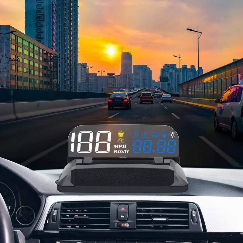 Etokfoks Car Hud Head Up Display Speedometer Odometer OBD2 HD 3D Reflection Multi-Function Display Overspeed Alarm for Cars - MLSA04-3LT217
