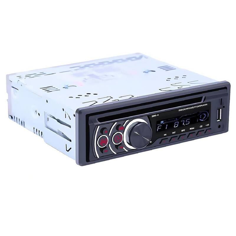 Etokfoks Single Din Car Radio CD Player, Car DVD Player w/Bluetooth Hands-Free Calling Car Stereo MP3 Car Player w/Video Output - MLSA04-3LT214
