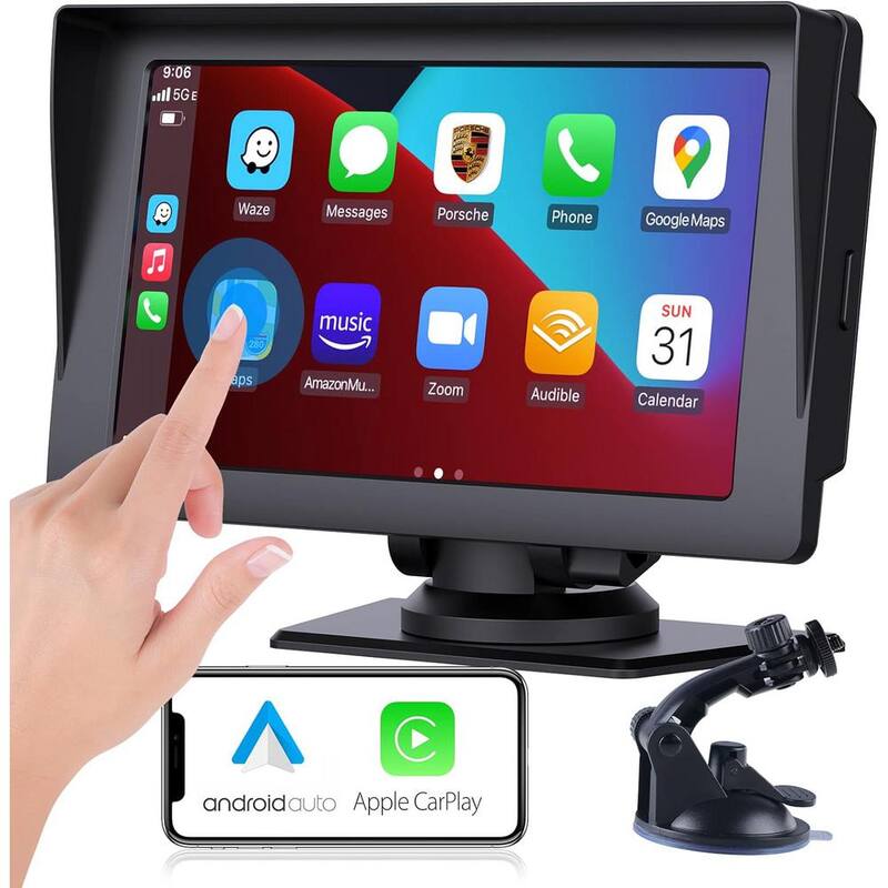 Etokfoks Wireless 7 in. Apple Car Play Touch Screen Sync GPS Navigation Audio Car Radio Receiver Bluetooth Siri Multimedia Player - MLSA04-3LT209