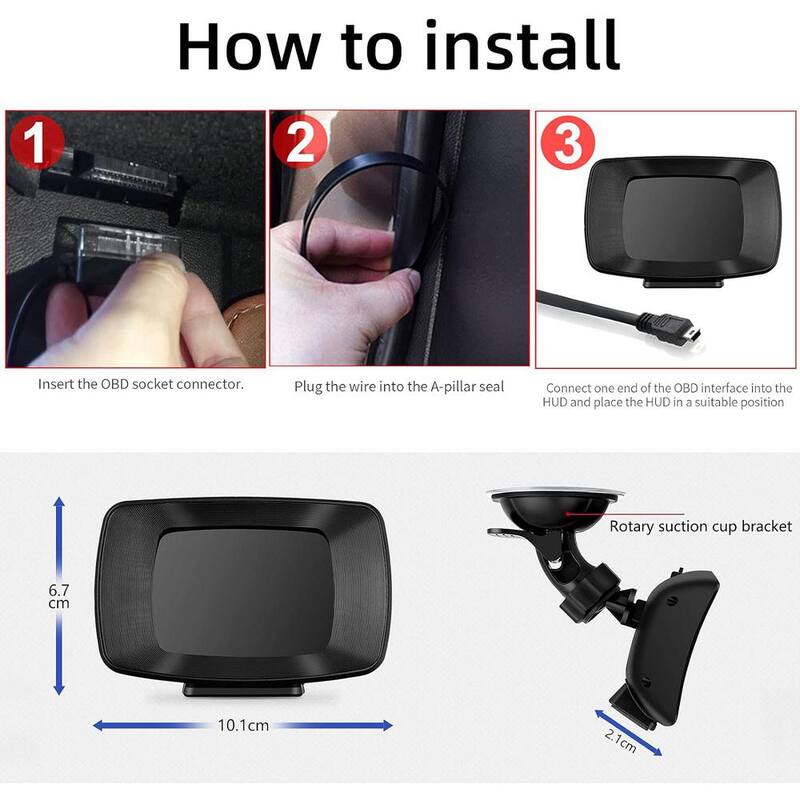 Etokfoks Car Head Up Display Multifunction OBD2 Smart Meter OBD plus GPS Dual System More Stable Smooth and Powerful Black Finish - MLSA04-3LT205