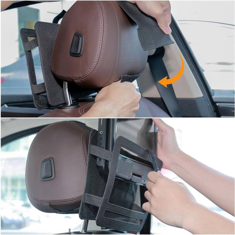 Etokfoks 10 in. DVD Player Headrest Mount Holder Portable DVD Player Mount Car Back Seat Headrest Holder for Swivel and Flip - MLSA04-3LT186