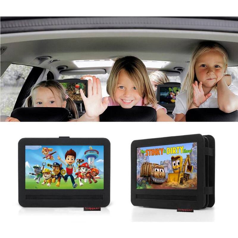 Etokfoks 10 in. DVD Player Headrest Mount Holder Portable DVD Player Mount Car Back Seat Headrest Holder for Swivel and Flip - MLSA04-3LT186