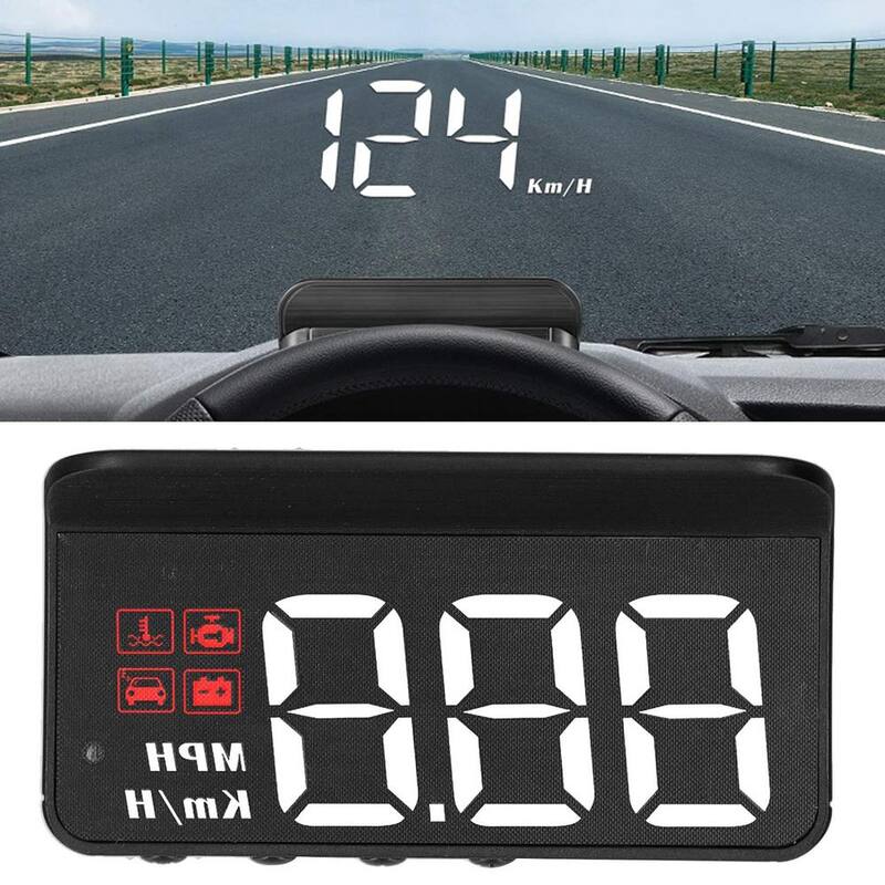 Etokfoks Car Head Up Display Speedometer Windshield Projector Multifunction Gauge Alarm Fatigue Driving Reminder in Black Finish - MLSA04-3LT185