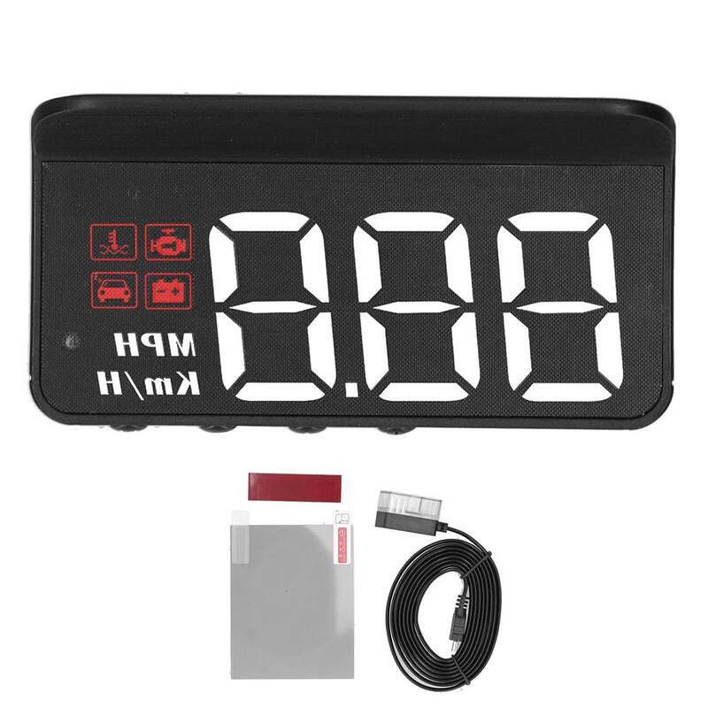 Etokfoks Car Head Up Display Speedometer Windshield Projector Multifunction Gauge Alarm Fatigue Driving Reminder in Black Finish - MLSA04-3LT185