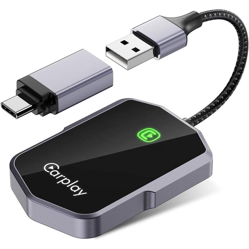 Etokfoks Convert Factory Wired to Wireless Carplay Dongle Plug and Play Carplay Wireless Stable Fast Connection No Latency, Gray - MLSA04-3LT183