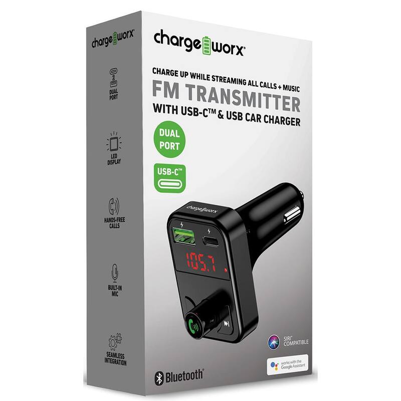 Unbranded FM Transmitter USB-C and USB Car Charger - CHA-CX9995