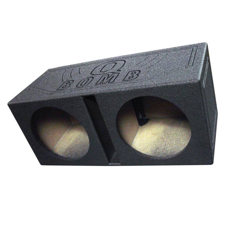 Unbranded Dual 12 in. Vented Ported Subwoofer Sub Box with Bedliner Spray (4 Pack) - 4 x QBOMB12V