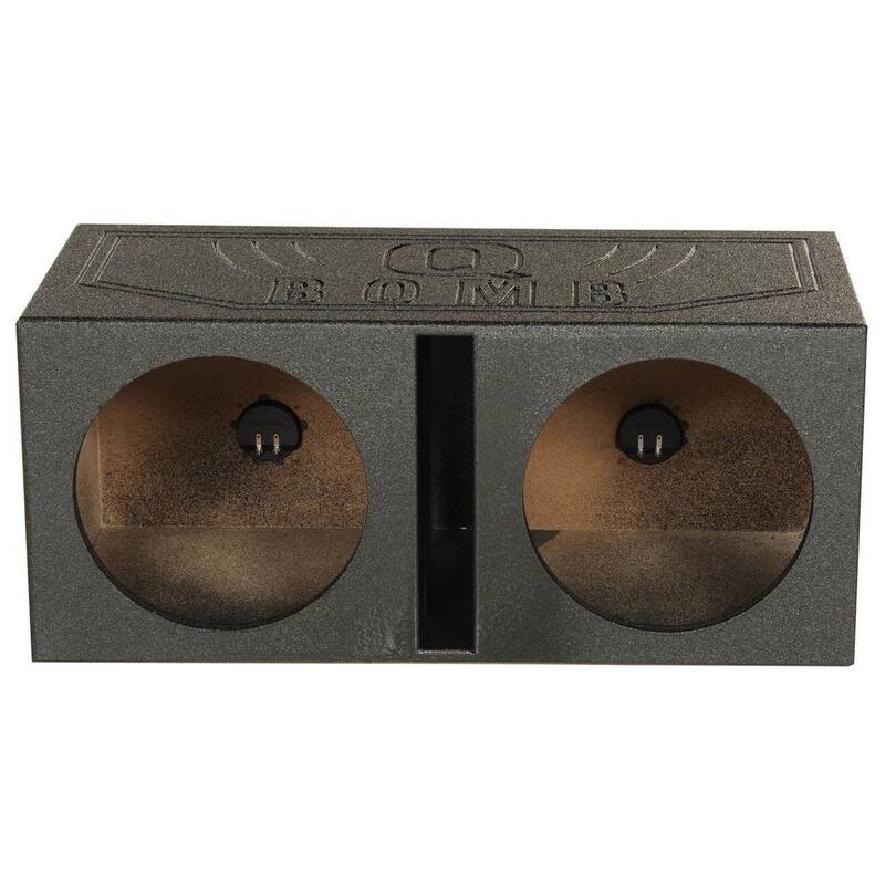 Unbranded Dual 12 in. Vented Ported Subwoofer Sub Box with Bedliner Spray (4 Pack) - 4 x QBOMB12V