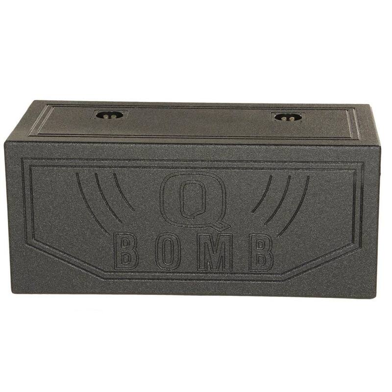 Unbranded Dual 12 in. Vented Ported Subwoofer Sub Box with Bedliner Spray (4 Pack) - 4 x QBOMB12V