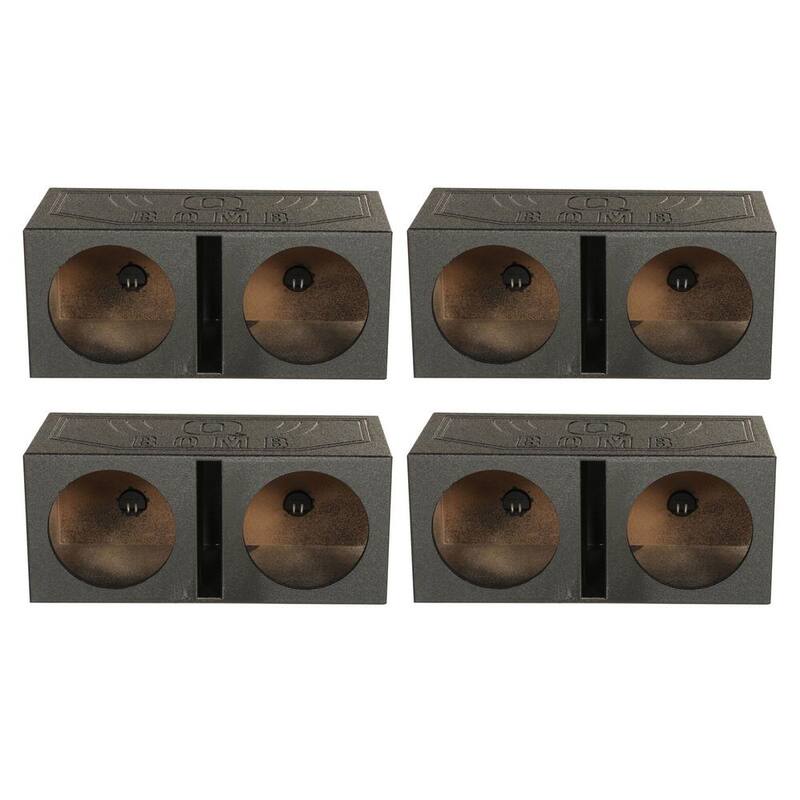 Unbranded Dual 12 in. Vented Ported Subwoofer Sub Box with Bedliner Spray (4 Pack) - 4 x QBOMB12V