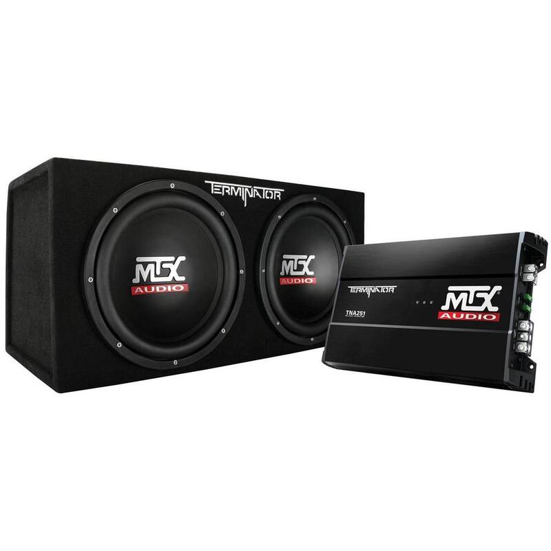 MTX 12 in. 1200-Watt Dual Loaded Car Subwoofer with Sub Box and Amplifier (4-Pack) - 4 x TNP212D2