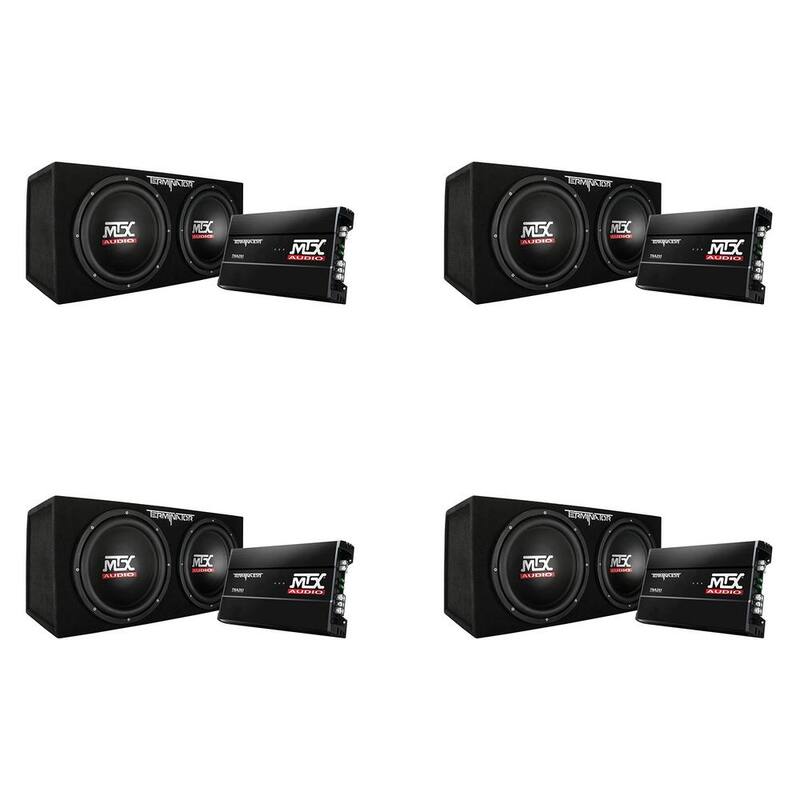 MTX 12 in. 1200-Watt Dual Loaded Car Subwoofer with Sub Box and Amplifier (4-Pack) - 4 x TNP212D2