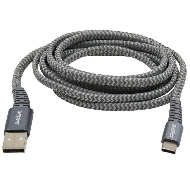 RoadKing MobileSpec 6 ft. Heavy-Duty USB-C Charge and Sync Cable in Silver - RK06336