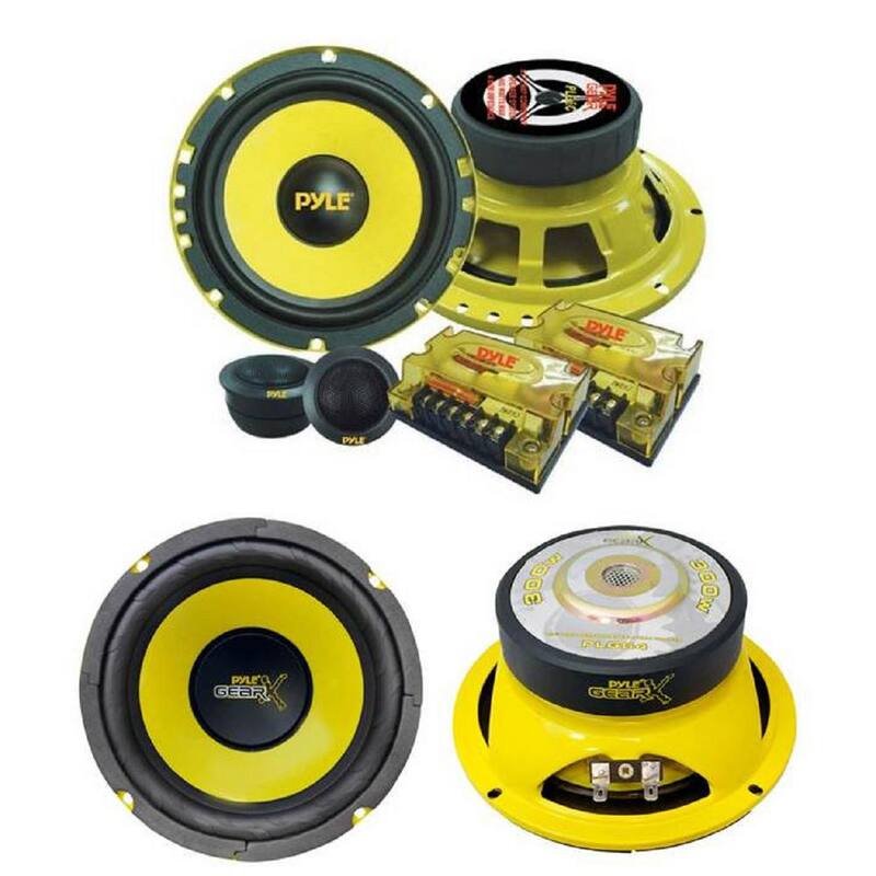 Unbranded Two 6.5 in. 400-Watt 2-Way Car Component Plus Two 6.5 in. 600-Watt Subwoofer Sub Speakers - PLG6C + 2 x PLG64
